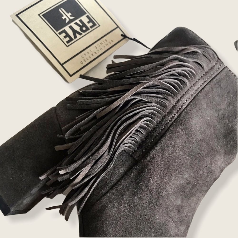 Frye Jodi Fringe Short Suede Trendy Ankle Bootie - Picture 10 of 16